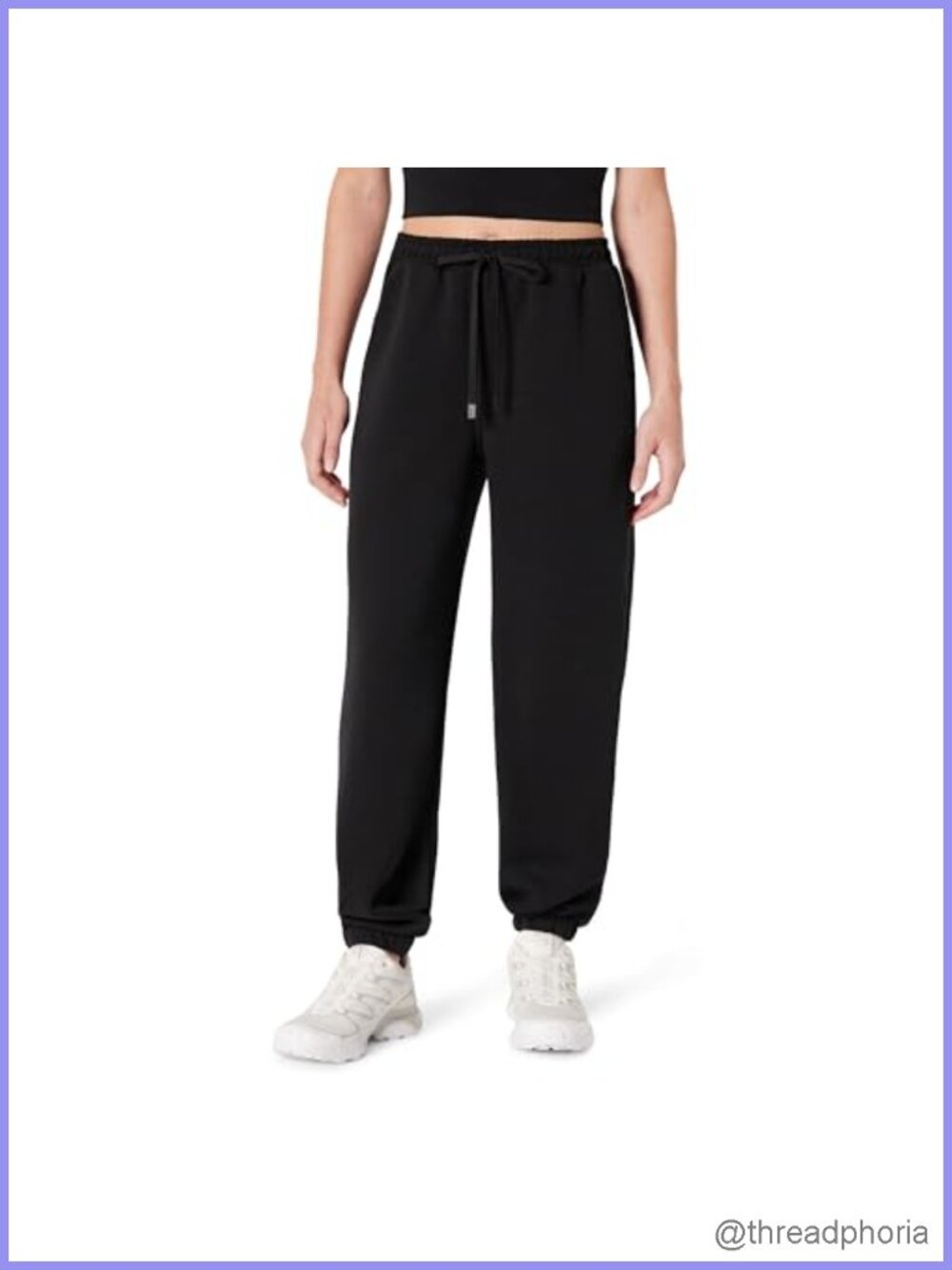 Mid-Rise Relaxed Joggers with Pockets - Polyester Blend